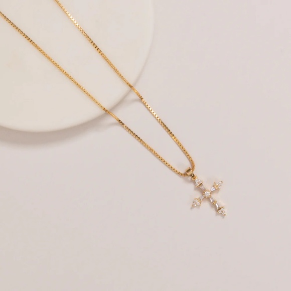 Gold Vermeil Cross Pendant - Picture 2 of 2